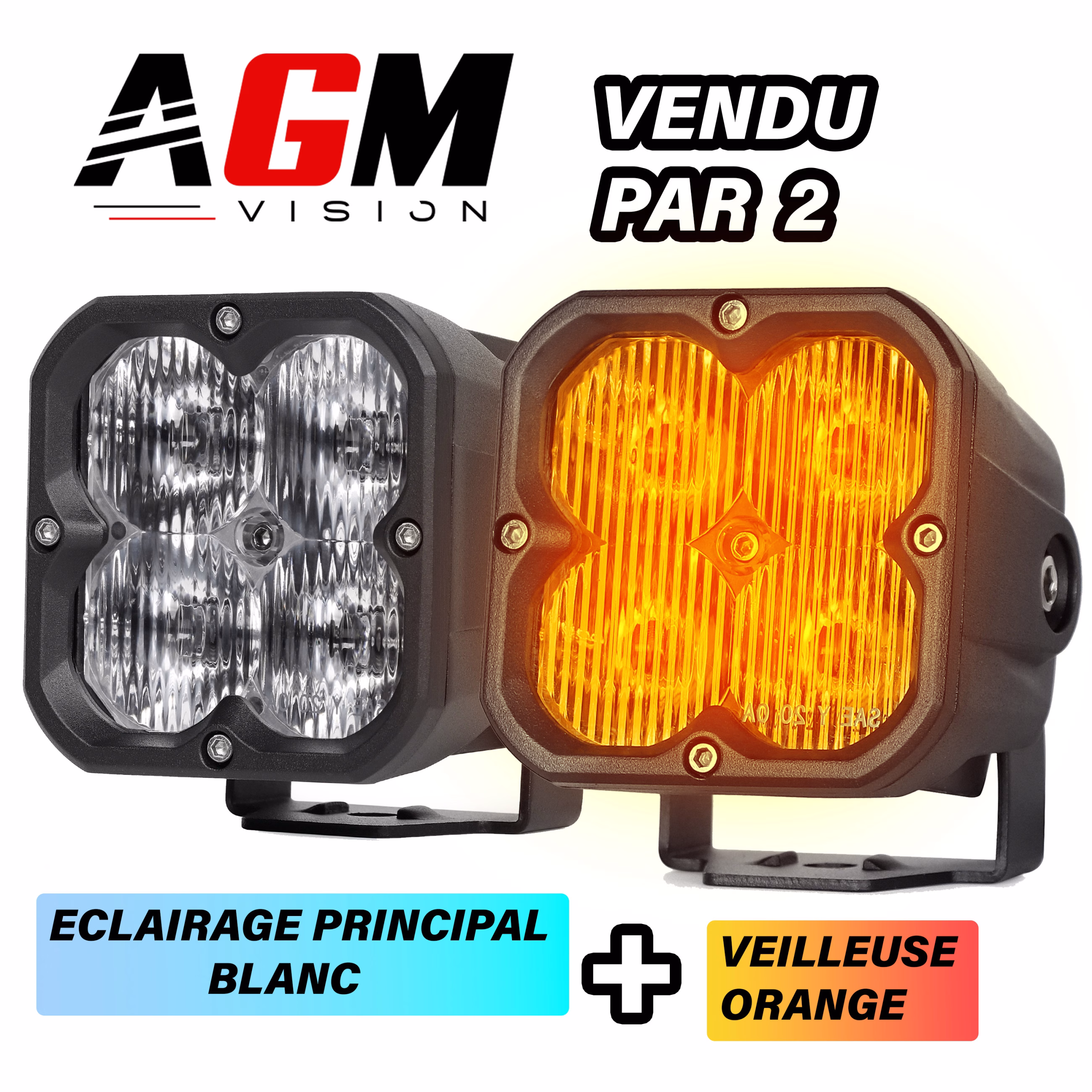 Image de Kit 2 PHARES LED QUADRA TECH DRIVING DUAL COLOR 40W Image de Kit 2 PHARES LED QUADRA TECH DRIVING DUAL COLOR 40W