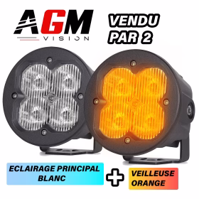 Image de Kit 2 PHARES LED ROND QUADRA TECH DRIVING DUAL COLOR 20W