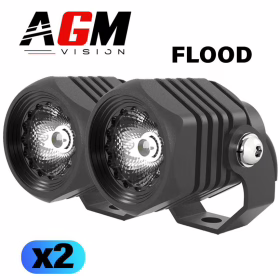 Immagine di KIT 2 MINI FARI LED MOTO ROTONDI GT-FLOOD 35W