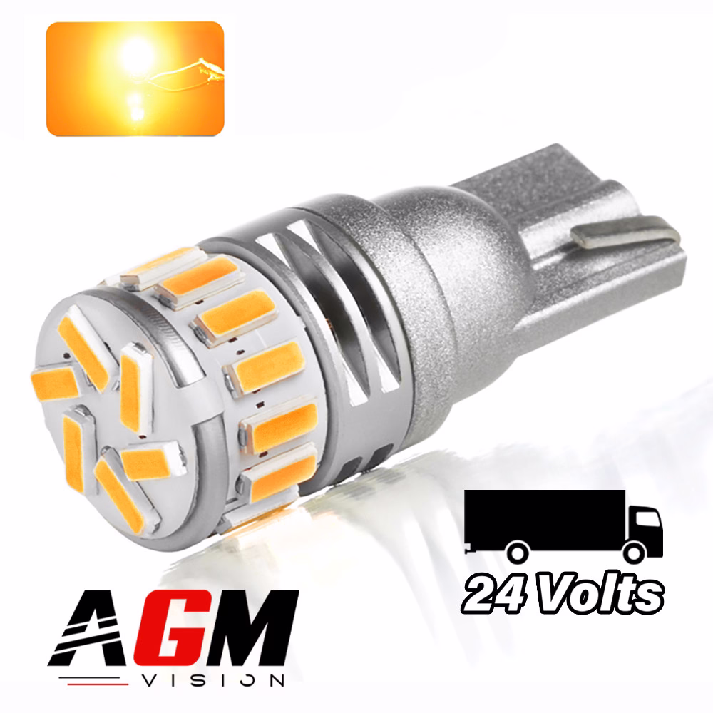 Image de Ampoule LED T10-W5W 360° (Orange) Camion 24 Volts Image de Ampoule LED T10-W5W 360° (Orange) Camion 24 Volts