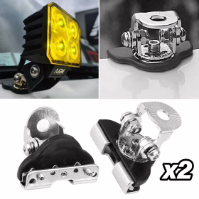 Immagine di PACCHETTO 2 SUPPORTI A MORSETTO PER COFANO - REGOLABILE - FARETTO LED & BARRA LED