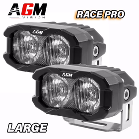 Bild von Kit 2 Mini LED Motorrad Race Pro Flood 60W + Orange Standlicht