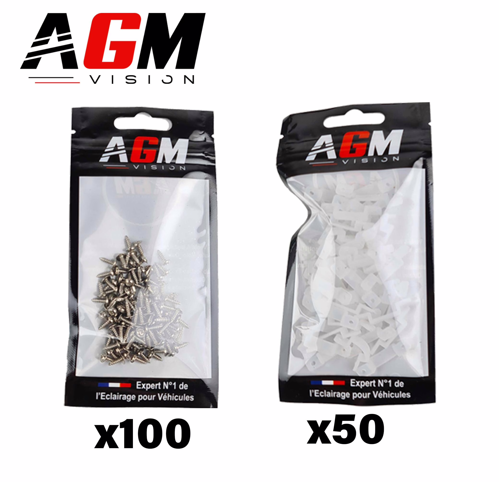 Bild von Pack mit 50 Befestigungen und 100 Schrauben für LED-Band Bild von Pack mit 50 Befestigungen und 100 Schrauben für LED-Band