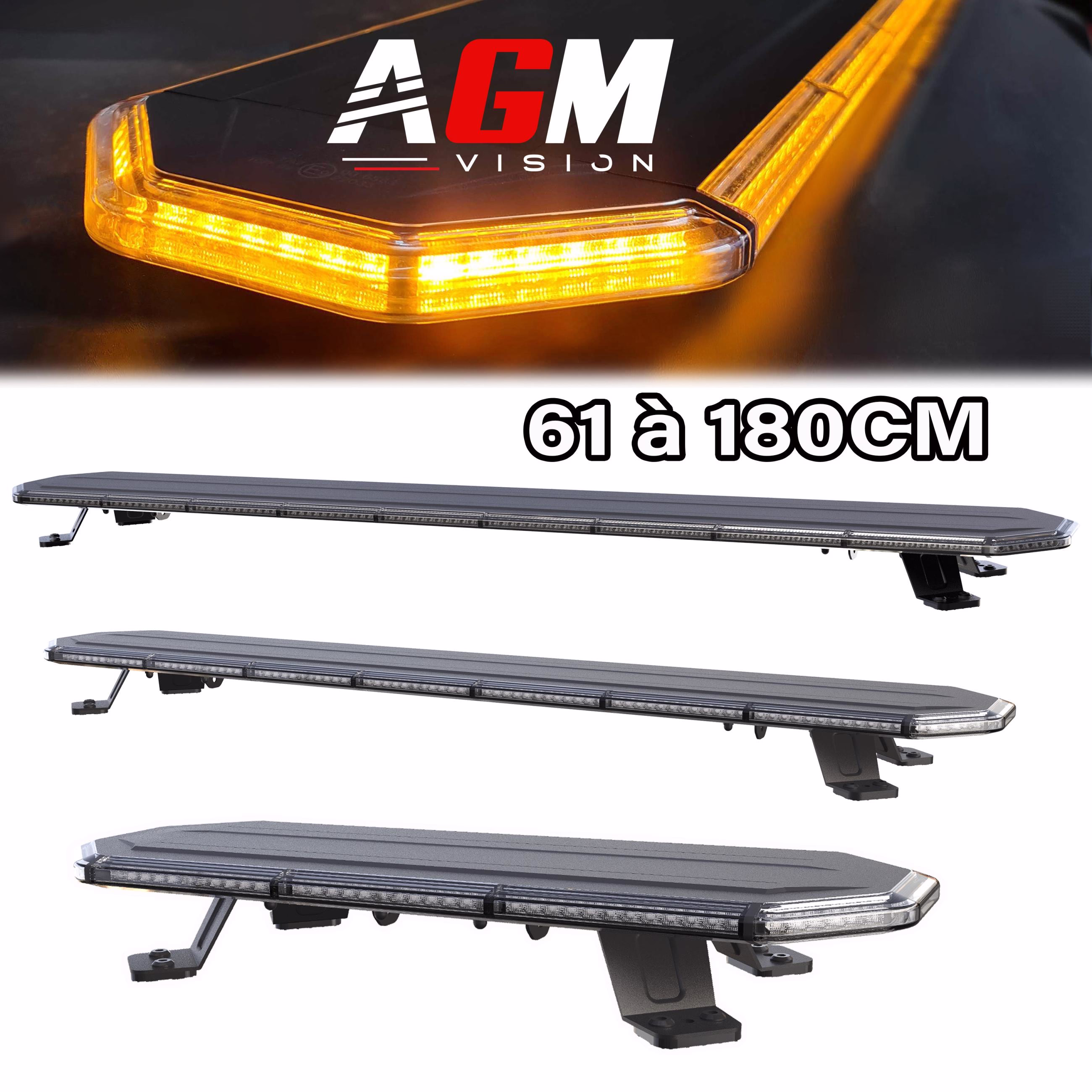 Immagine di Barra LED Girofaro Dark Slim Serie Boost Arancione Immagine di Barra LED Girofaro Dark Slim Serie Boost Arancione