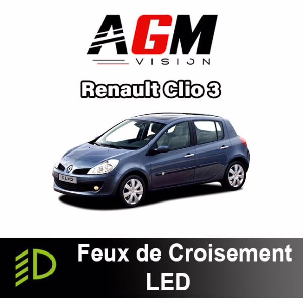 Image de PACK LED Feux de croisement Renault Clio 3 de 2005 à 2014 Image de PACK LED Feux de croisement Renault Clio 3 de 2005 à 2014