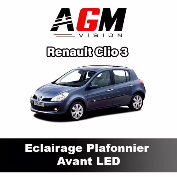 Image de PACK LED Plafonnier Avant Renault Clio 3 de 2005 à 2014 Image de PACK LED Plafonnier Avant Renault Clio 3 de 2005 à 2014