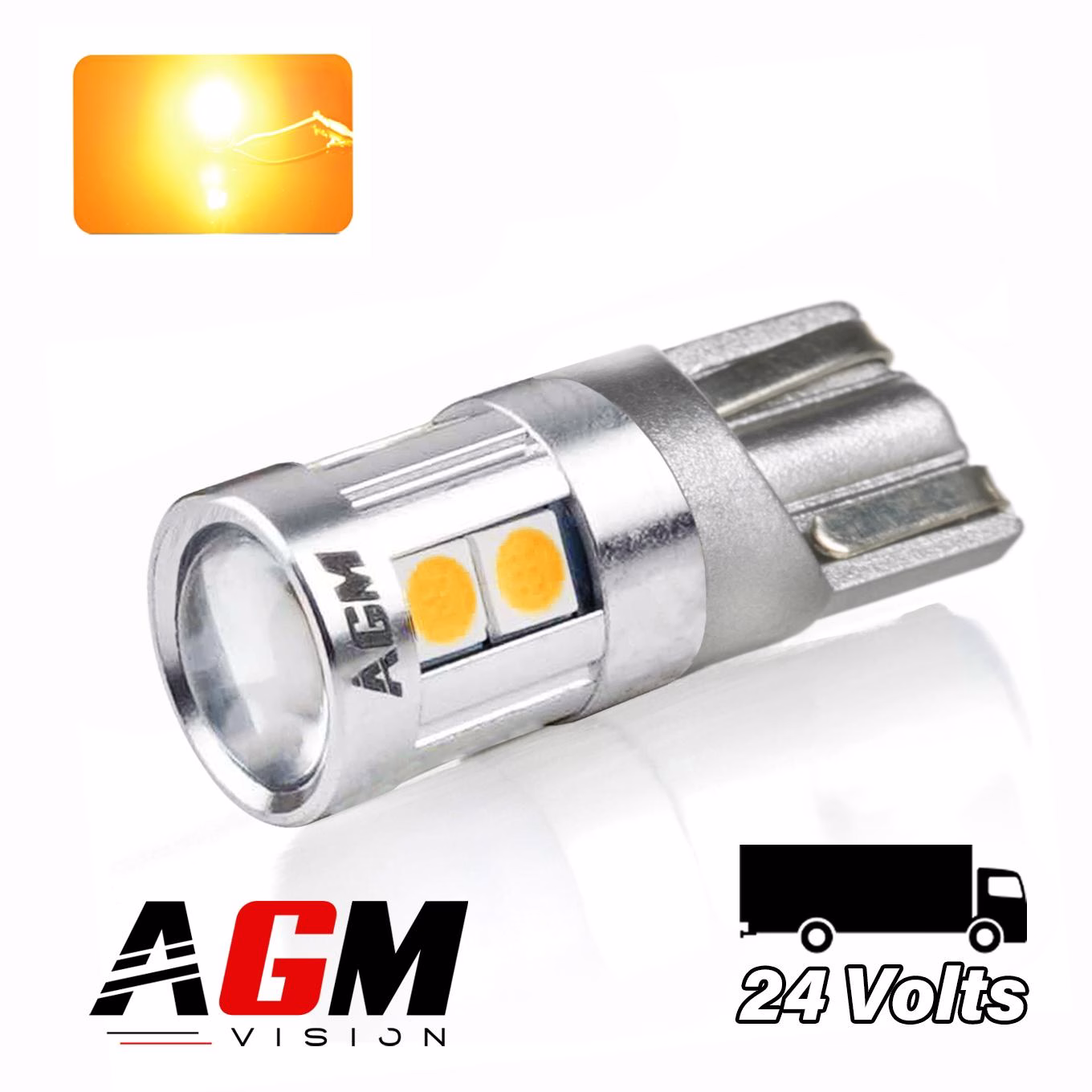 Image de Ampoule LED W5W OPTIC PLUS - ORANGE - TRUCK 24V Image de Ampoule LED W5W OPTIC PLUS - ORANGE - TRUCK 24V