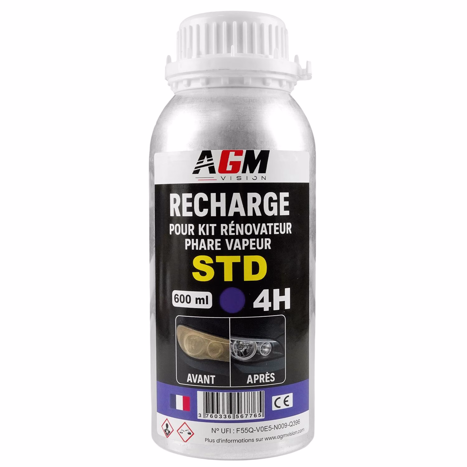 Image de Recharge rénovateur phare vapeur STD 4H 600 ml Image de Recharge rénovateur phare vapeur STD 4H 600 ml