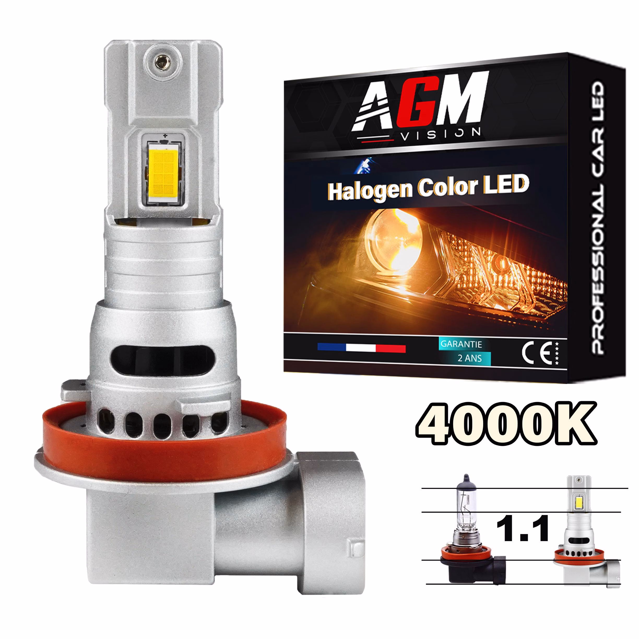 Image of H9 VINTAGE GTS LED Bulb Halogen Color 4000K Image of H9 VINTAGE GTS LED Bulb Halogen Color 4000K
