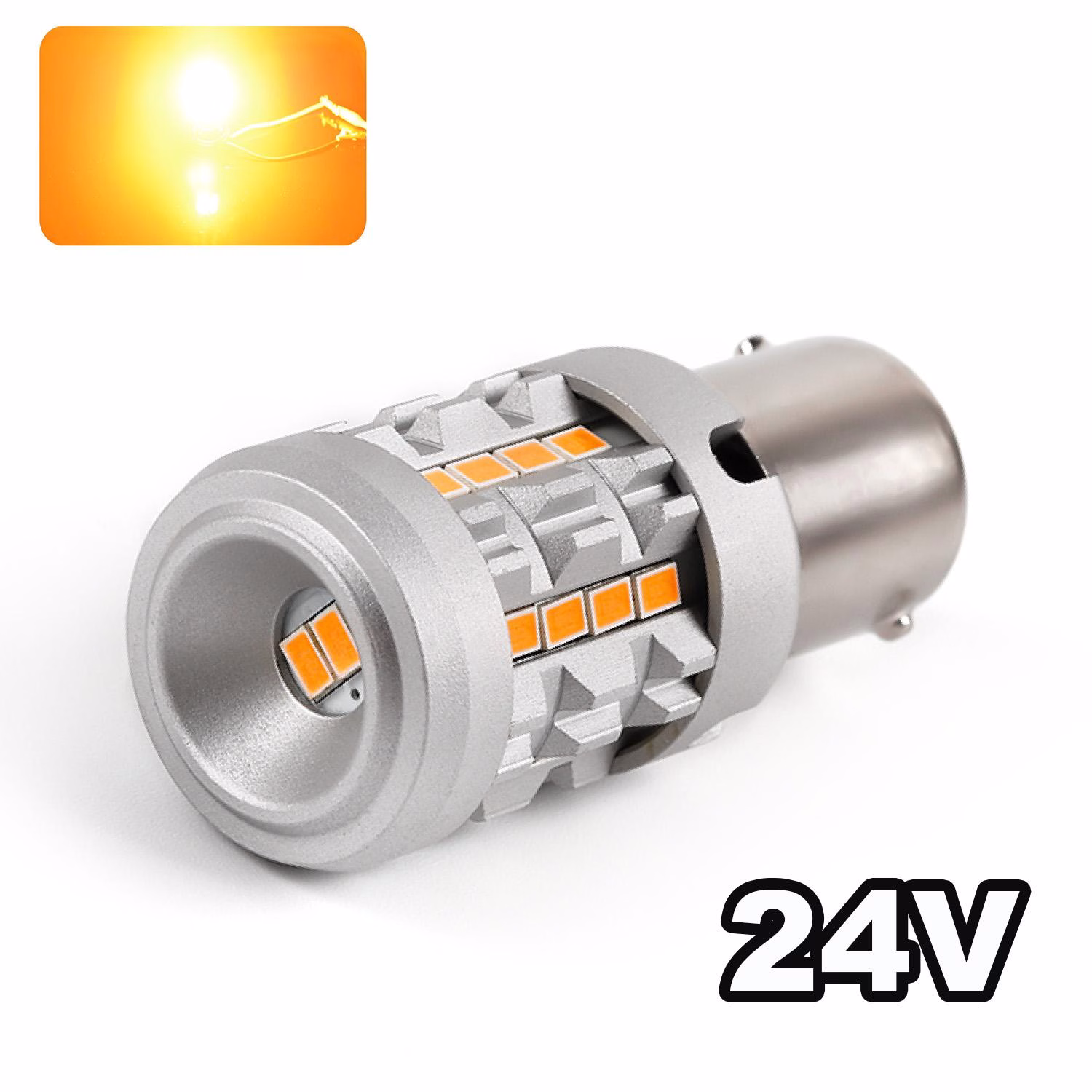 Image de Ampoule LED PY21W-BAU15S ULTRA CLIGNO 24V Image de Ampoule LED PY21W-BAU15S ULTRA CLIGNO 24V
