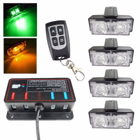 Immagine di PACCHETTO 4 STROBOSCOPICHE LED CALANDRA (VERDE / ARANCIONE)
