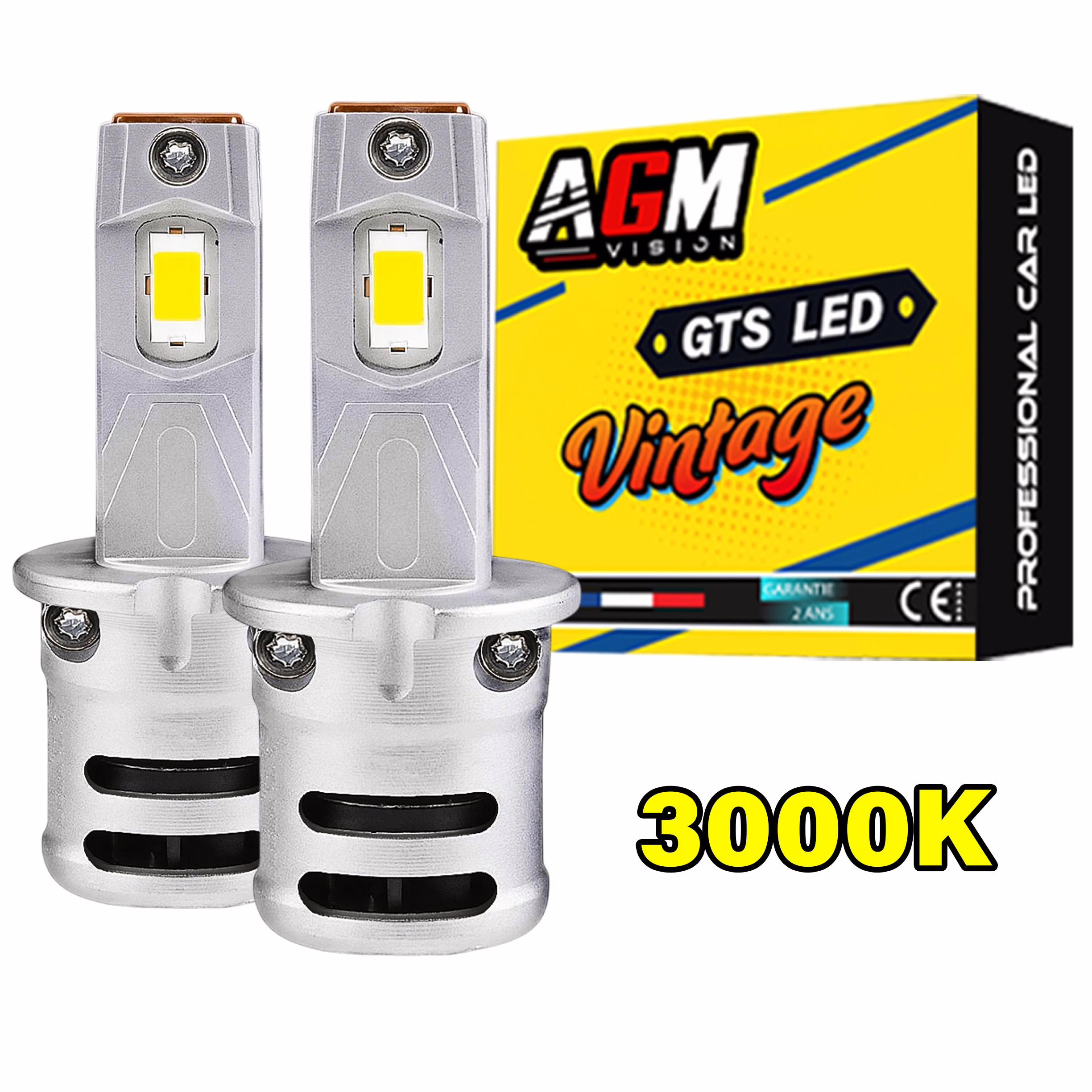 Immagine di Kit lampadine LED H3 VINTAGE GTS EVO R60W - Giallo 3000K - Ventilato Immagine di Kit lampadine LED H3 VINTAGE GTS EVO R60W - Giallo 3000K - Ventilato