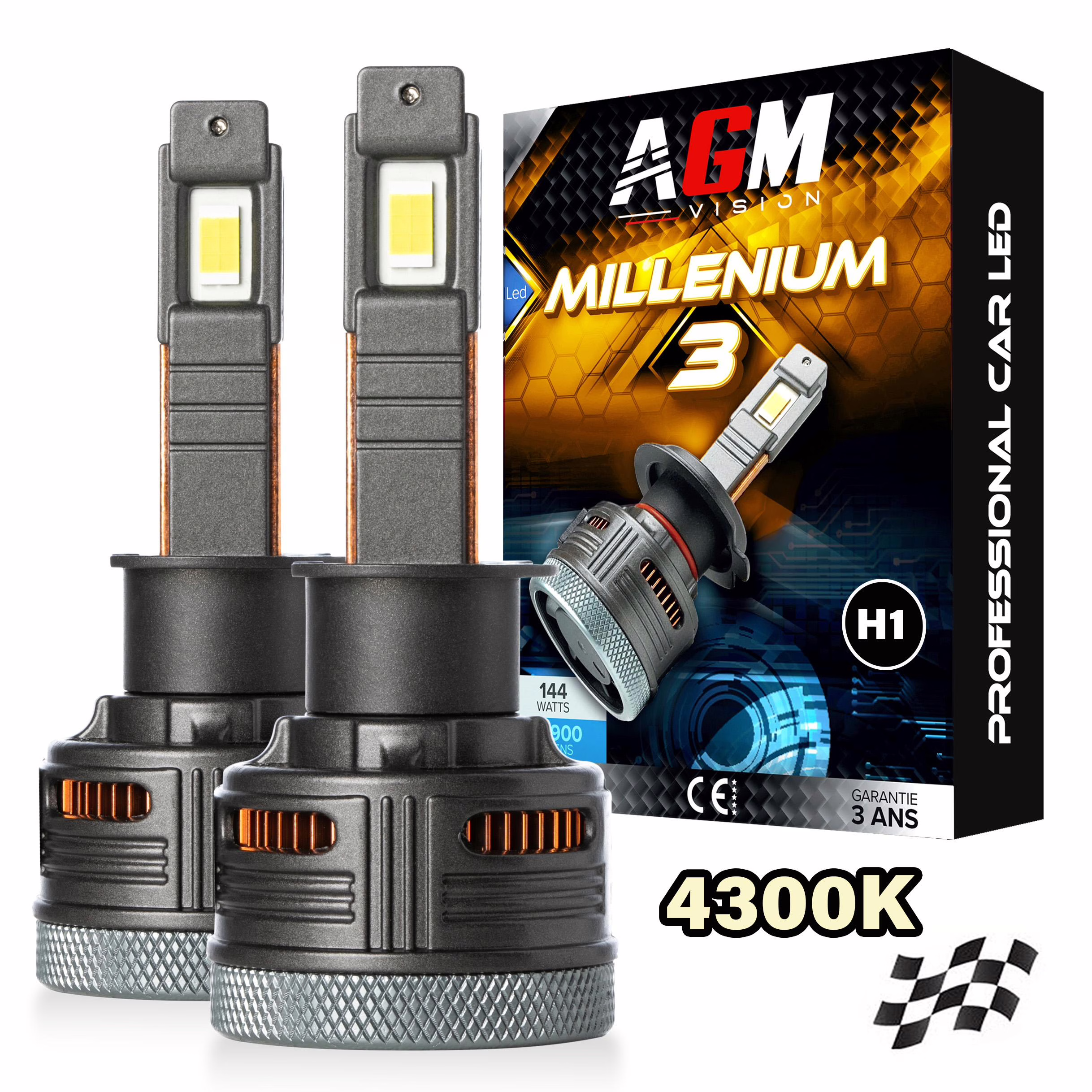 Immagine di Kit lampadine LED H1 Millenium 4300K Colore Alogeno Immagine di Kit lampadine LED H1 Millenium 4300K Colore Alogeno