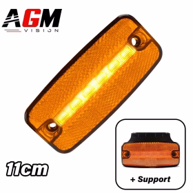 Image of LED marker light Catadioptric + Bracket (orange) - 11 cm