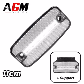 Image of LED marker light Catadioptric + Bracket (white) - 11 cm