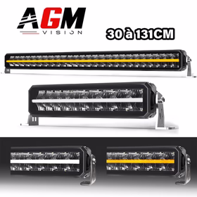 Afbeelding van Dubbele rij LED-balk Agri-Truck-4x4-V2 - Oranje/witte standlicht - 30 tot 131cm