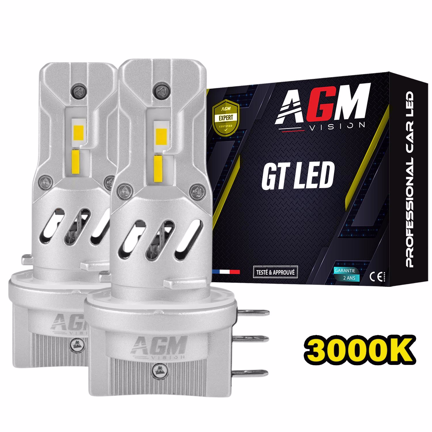 Image de Kit Ampoules LED H15 GT - JAUNE 3000K Image de Kit Ampoules LED H15 GT - JAUNE 3000K