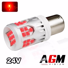 Image de Ampoule LED P21W-BA15S - UltraBoost 24V Rouge, Stop & Antibrouillard