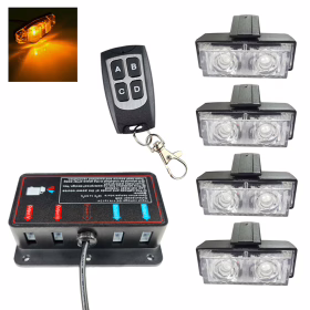 Immagine di PACCHETTO 4 STROBOSCOPICHE LED CALANDRA (ARANCIONE)