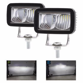 Bild von KIT 2 MINI LED-SCHEINWERFER RECHTECKIG ABBLEND-/FERNLICHT STR