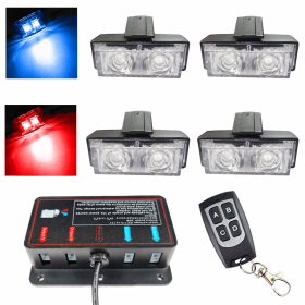 Immagine di PACCHETTO 4 STROBOSCOPICHE LED CALANDRA (ROSSO/BLU)